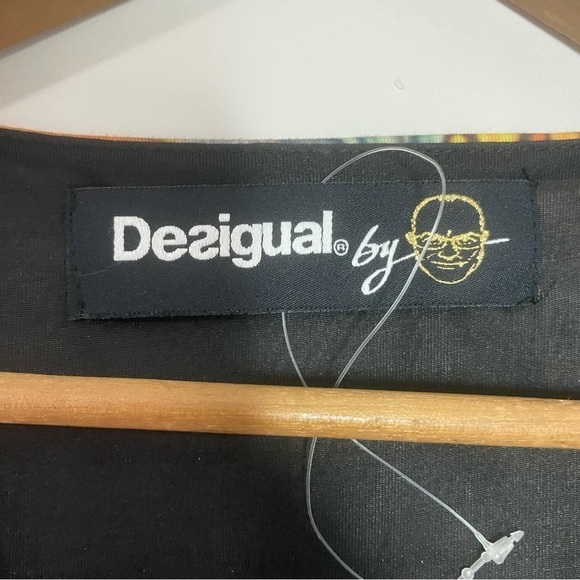 [Desigual] Women's Beaded Neckline Printed Elastic Waist Sleeveless Dress - Picture 4 of 8